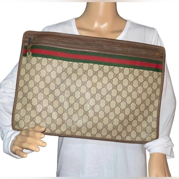 GUCCI Vintage GG Portfolio Bag - Picture 2 of 12